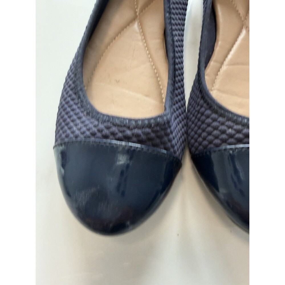 Alfani Stepflex Women’s 7M Navy Quilted Ballet Flats Patent Cap Toe Comfort - Picture 7 of 8